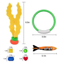 HKM-122067 Underwater Dive Toy Set for Kids - 22 Pcs Fun Swimming Pool Game for Ages 3+