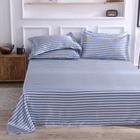 HKM-122131 Single Bed Ice Silk Floral Print Bed Sheet Set with Pillowcases - 230x250cm