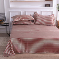 HKM-122131 Single Bed Ice Silk Floral Print Bed Sheet Set with Pillowcases - 230x250cm