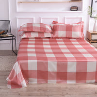 HKM-122131 Single Bed Ice Silk Floral Print Bed Sheet Set with Pillowcases - 230x250cm