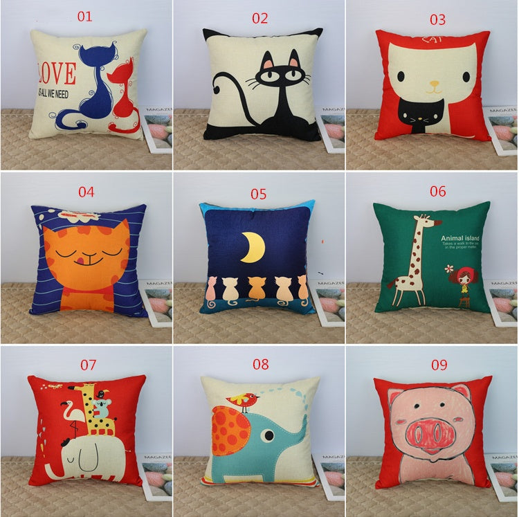 HKM-122259 Cartoon Cushion Pillow with 350g Non-Woven Core - 45x45cm Size