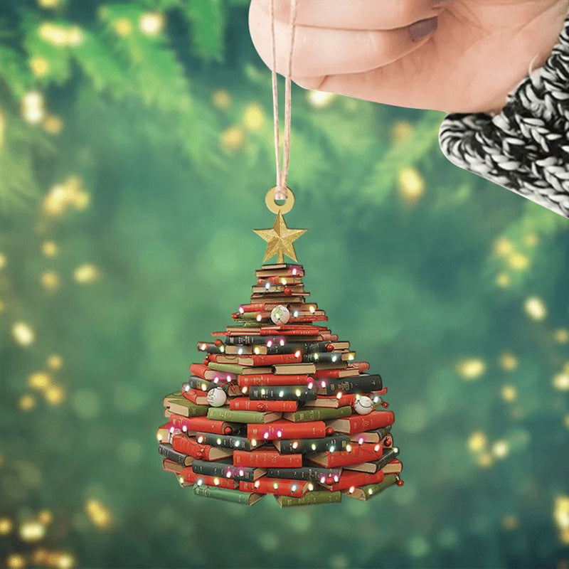 HKM-122259 Creative Acrylic Christmas Tree Ornament Pendant - 8x8CM, Various Colors Available
