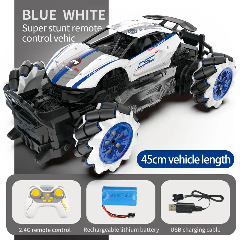 HKM-122387 Large Size 1:8 Drift RC Stunt Car - 360 Rotating Remote Control Racing Vehicle for Indoor-Outdoor Fun