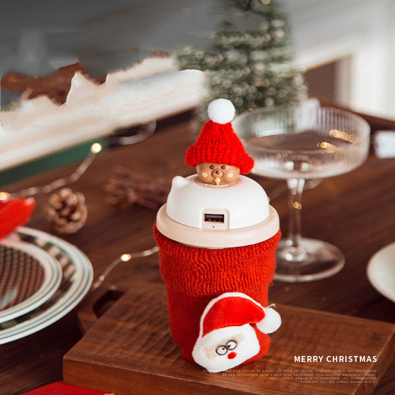 HKM-122579 Christmas Decoration Scene Sticker Set with Mugs, Straws, Pockets, and LED Lights