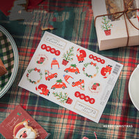 HKM-122579 Christmas Decoration Scene Sticker Set with Mugs, Straws, Pockets, and LED Lights