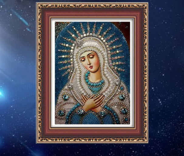 KTX-122643 5D Diamond Painting of Virgin Mary on Canvas, 30x40CM Handmade Craft, Frameless Artwork