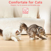 HKM-122643 Interactive USB Rechargeable LED Cat Collar Toy for Indoor Cats, Hands-Free Play with Adjustable Size and Lightweight Design
