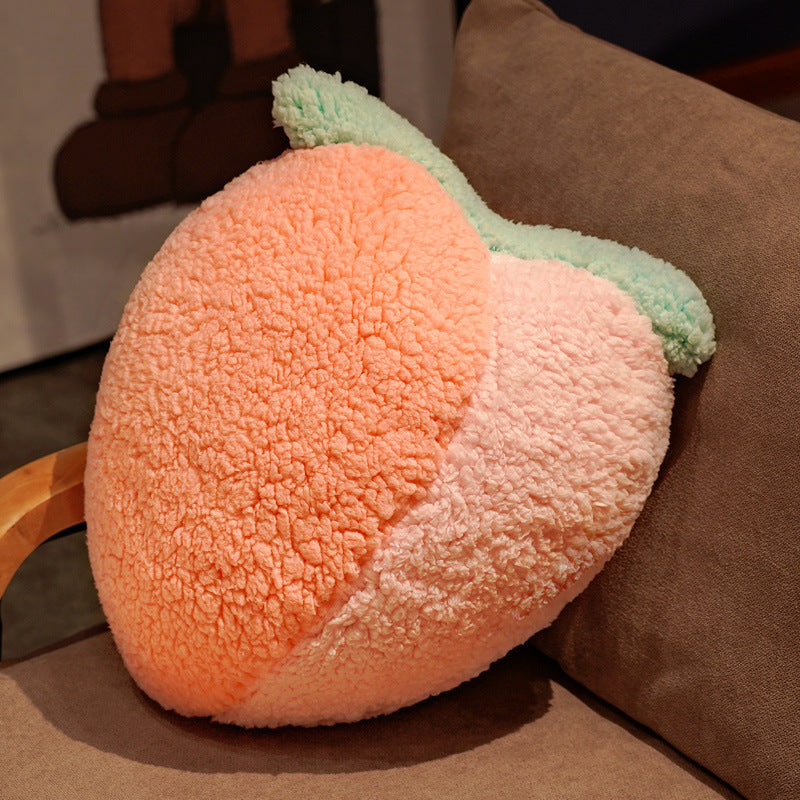 HKM-122771 Cartoon Fruit Plush Pillow - Pineapple, Carrot, Cactus, and More in Cotton Velvet