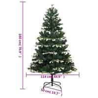 HKM-122771 Snow-Covered Foldable Artificial Christmas Tree - 180 cm, Lifelike Green and White Design