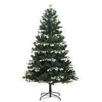 HKM-122771 Snow-Covered Foldable Artificial Christmas Tree - 180 cm, Lifelike Green and White Design