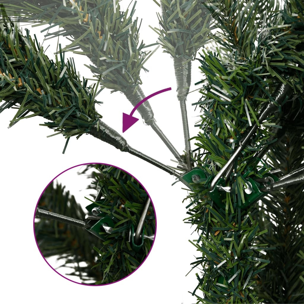 HKM-122771 Snow-Covered Foldable Artificial Christmas Tree - 180 cm, Lifelike Green and White Design
