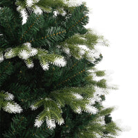 HKM-122771 Snow-Covered Foldable Artificial Christmas Tree - 180 cm, Lifelike Green and White Design