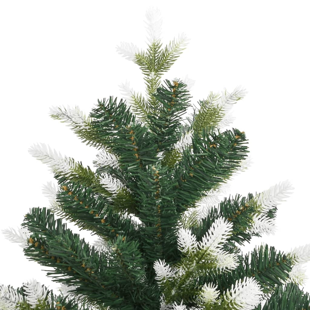 HKM-122771 Snow-Covered Foldable Artificial Christmas Tree - 180 cm, Lifelike Green and White Design