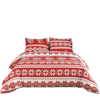 HKM-122963 Red Modern Simple Style Three-Piece Bed Set with Soft Chemical Fiber Material - Various Sizes Available