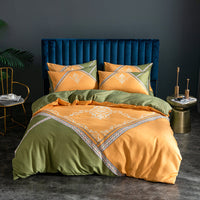 HKM-122963 Skin-Friendly Large Four-Piece Bedding Set for 1.5m and 1.8m Beds - European Floral Designs Available