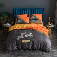 HKM-122963 Skin-Friendly Large Four-Piece Bedding Set for 1.5m and 1.8m Beds - European Floral Designs Available