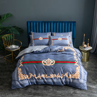 HKM-122963 Skin-Friendly Large Four-Piece Bedding Set for 1.5m and 1.8m Beds - European Floral Designs Available