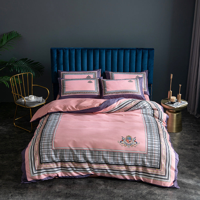 HKM-122963 Skin-Friendly Large Four-Piece Bedding Set for 1.5m and 1.8m Beds - European Floral Designs Available
