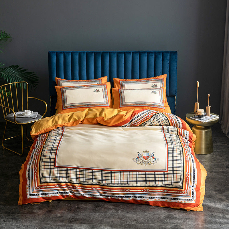 HKM-122963 Skin-Friendly Large Four-Piece Bedding Set for 1.5m and 1.8m Beds - European Floral Designs Available