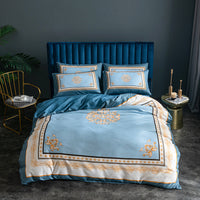 HKM-122963 Skin-Friendly Large Four-Piece Bedding Set for 1.5m and 1.8m Beds - European Floral Designs Available