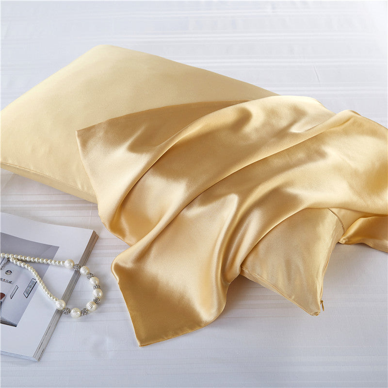 HKM-123027 Mulberry Silk Zipper Pillowcase - Breathable, Sweat-Absorbent, Modern Design
