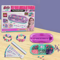 HKM-123219 Colorful DIY Bead Jewelry Making Kit for Girls - Creative Bracelet Craft Set for Ages 5 and Up