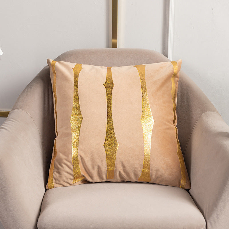 HKM-123283 Stripe Printed Throw Pillow Cushion Cover – Casual Polyester 45x45cm Design