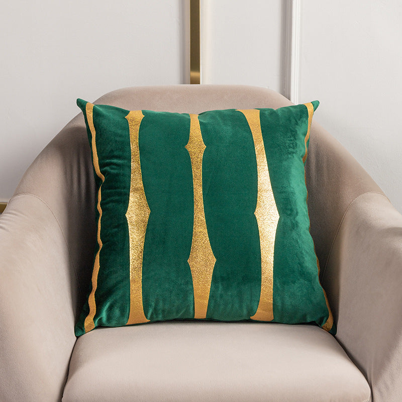 HKM-123283 Stripe Printed Throw Pillow Cushion Cover – Casual Polyester 45x45cm Design