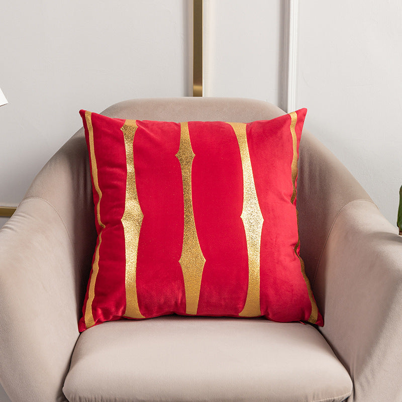 HKM-123283 Stripe Printed Throw Pillow Cushion Cover – Casual Polyester 45x45cm Design