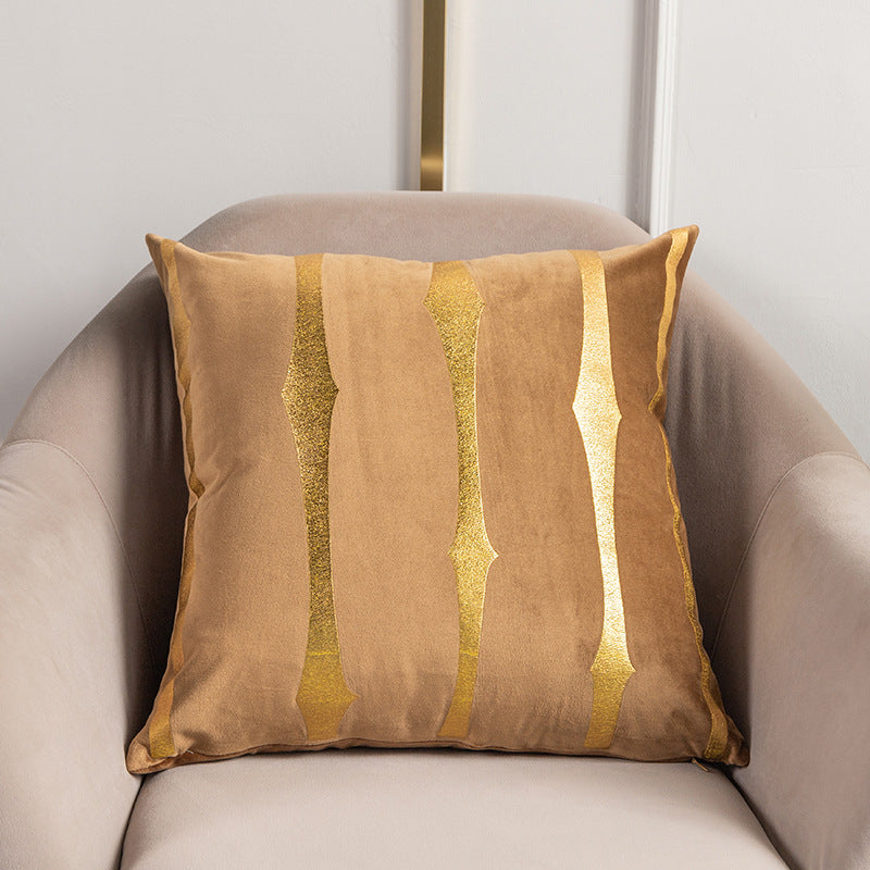 HKM-123283 Stripe Printed Throw Pillow Cushion Cover – Casual Polyester 45x45cm Design