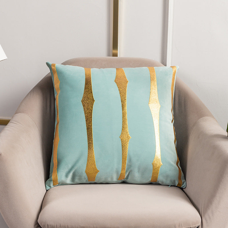 HKM-123283 Stripe Printed Throw Pillow Cushion Cover – Casual Polyester 45x45cm Design