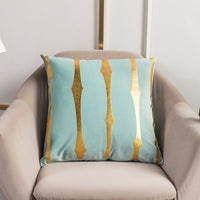 HKM-123283 Stripe Printed Throw Pillow Cushion Cover – Casual Polyester 45x45cm Design