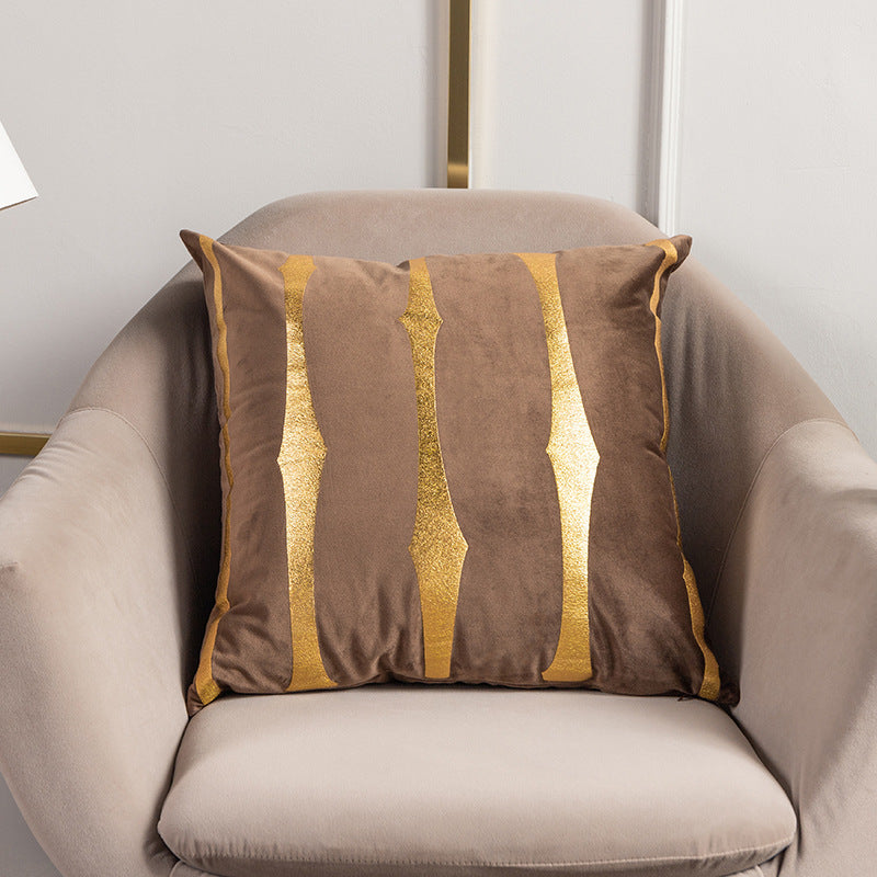 HKM-123283 Stripe Printed Throw Pillow Cushion Cover – Casual Polyester 45x45cm Design