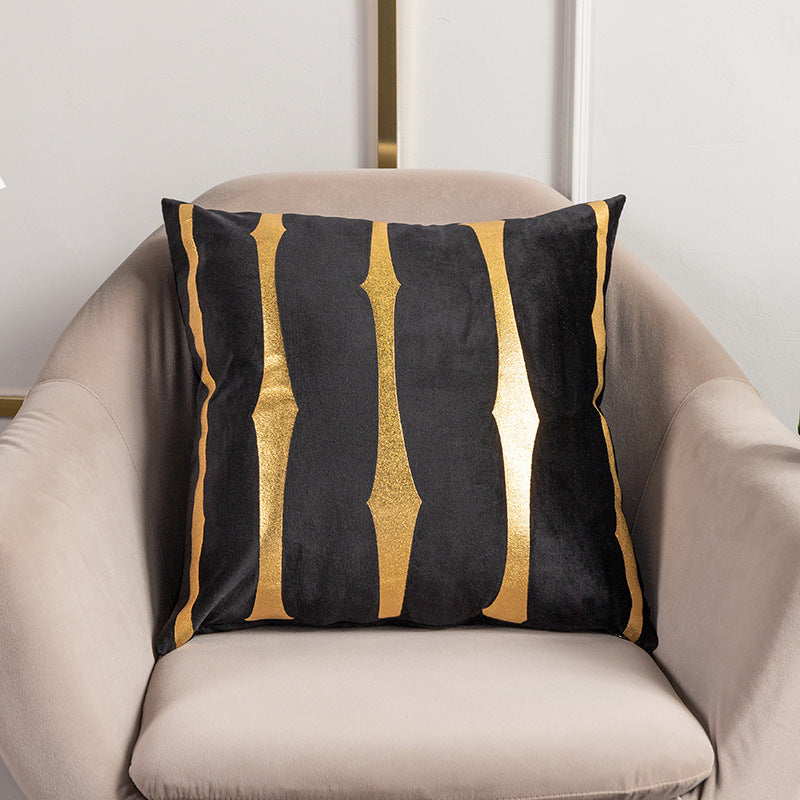 HKM-123283 Stripe Printed Throw Pillow Cushion Cover – Casual Polyester 45x45cm Design