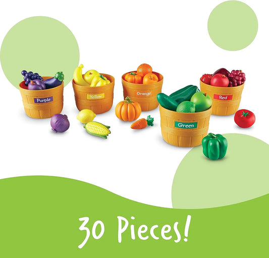 HKM-123795 Kids Colorful Fruit Sorting Learning Toy Set - 30 Pieces Kitchen Activity for Ages 2 to 13