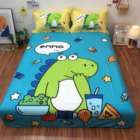HKM-123923 Cartoon-Themed Cotton Bed Sheet Set for Kids - Multiple Designs and Sizes Available