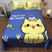 HKM-123923 Cartoon-Themed Cotton Bed Sheet Set for Kids - Multiple Designs and Sizes Available