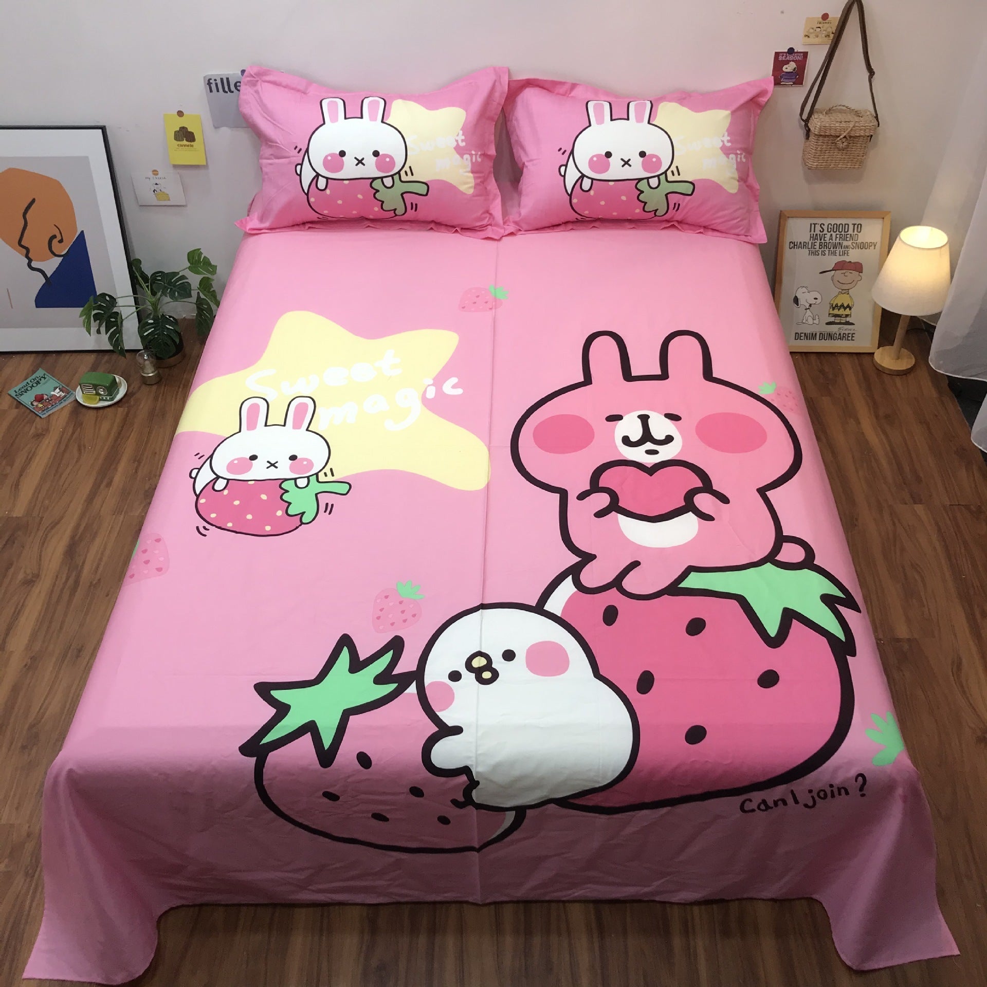 HKM-123923 Cartoon-Themed Cotton Bed Sheet Set for Kids - Multiple Designs and Sizes Available