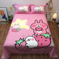 HKM-123923 Cartoon-Themed Cotton Bed Sheet Set for Kids - Multiple Designs and Sizes Available