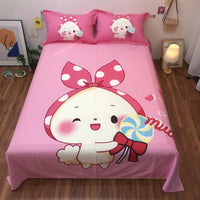 HKM-123923 Cartoon-Themed Cotton Bed Sheet Set for Kids - Multiple Designs and Sizes Available