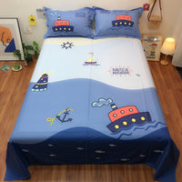 HKM-123923 Cartoon-Themed Cotton Bed Sheet Set for Kids - Multiple Designs and Sizes Available