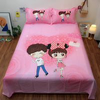 HKM-123923 Cartoon-Themed Cotton Bed Sheet Set for Kids - Multiple Designs and Sizes Available