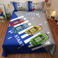 HKM-123923 Cartoon-Themed Cotton Bed Sheet Set for Kids - Multiple Designs and Sizes Available
