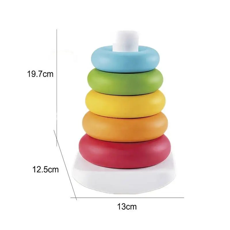 HKM-123923 Colorful Stacking Rings Toy for Babies - Educational Roly Poly Tower Set