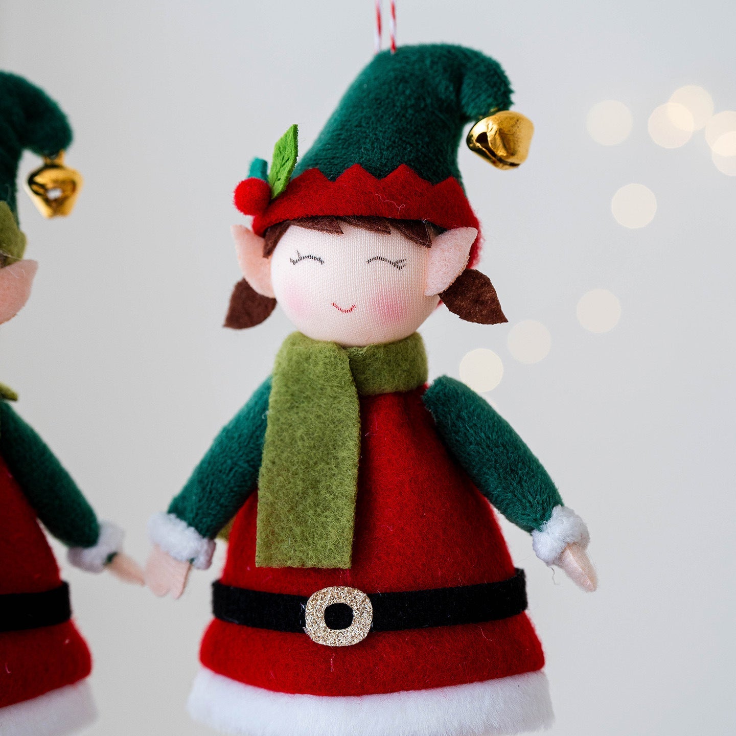 HKM-123923 Cute Elf Doll Hanging Ornament for Christmas Tree Decoration - Boy and Girl Designs