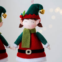 HKM-123923 Cute Elf Doll Hanging Ornament for Christmas Tree Decoration - Boy and Girl Designs
