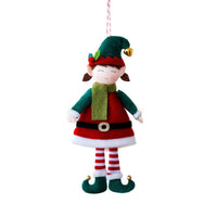 HKM-123923 Cute Elf Doll Hanging Ornament for Christmas Tree Decoration - Boy and Girl Designs