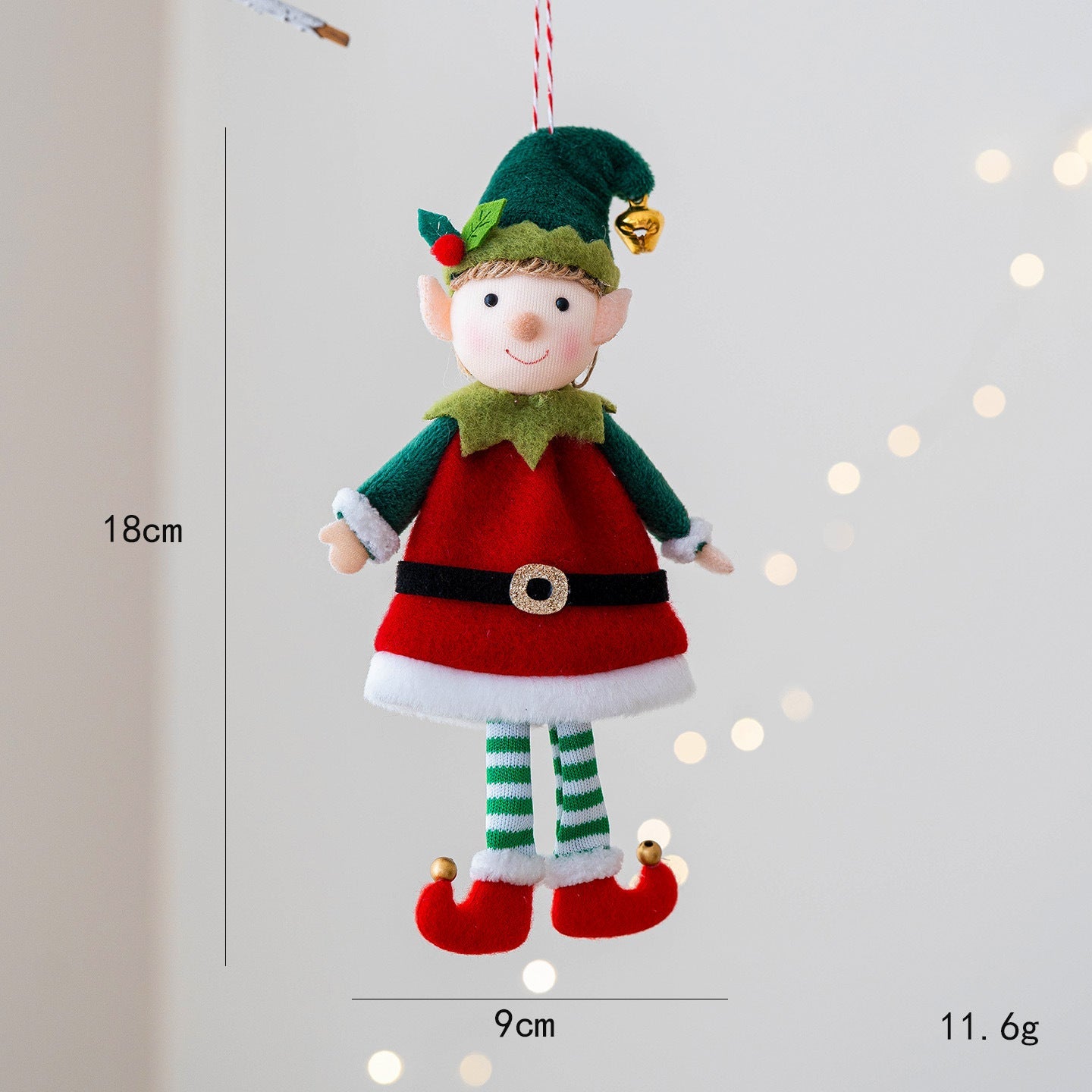 HKM-123923 Cute Elf Doll Hanging Ornament for Christmas Tree Decoration - Boy and Girl Designs