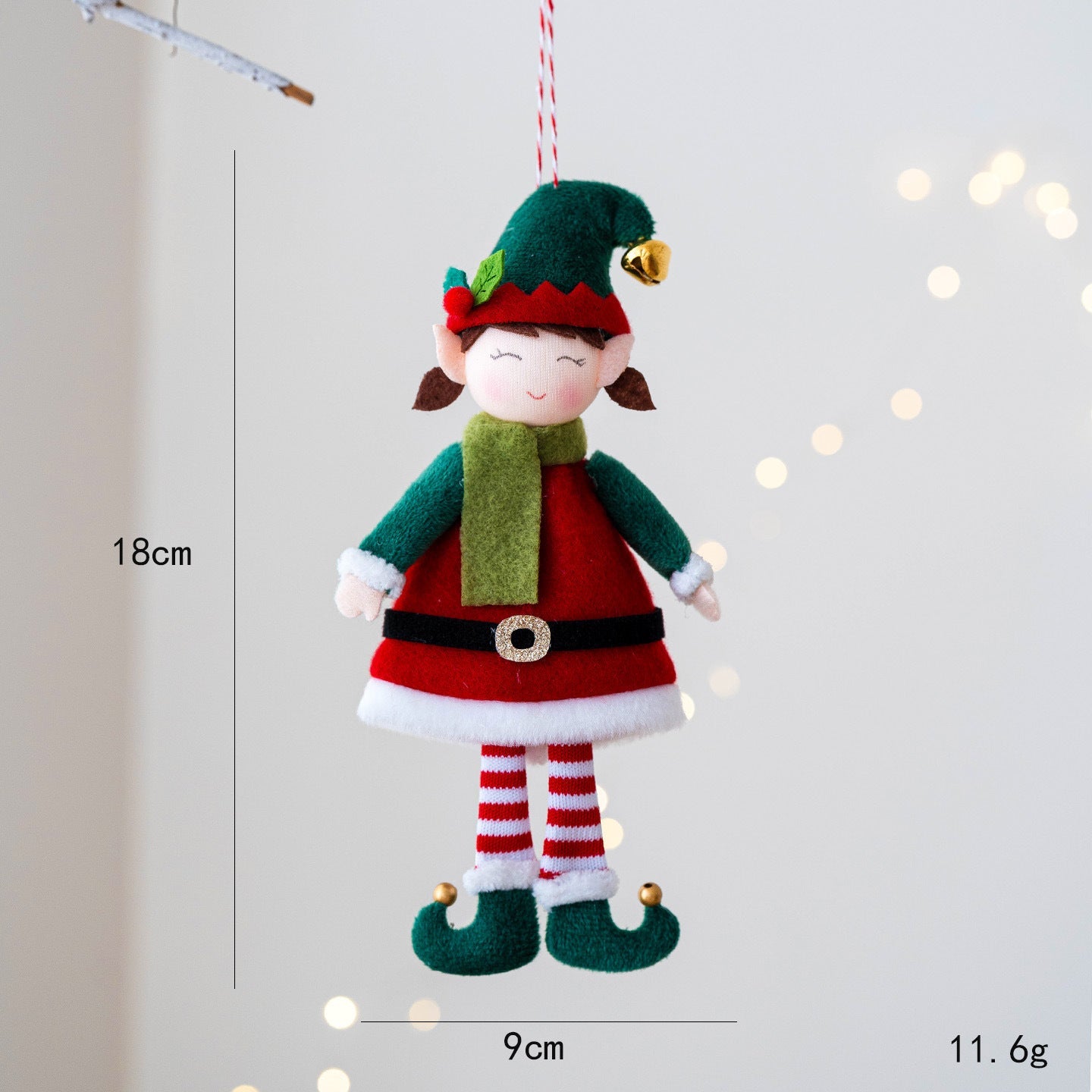 HKM-123923 Cute Elf Doll Hanging Ornament for Christmas Tree Decoration - Boy and Girl Designs