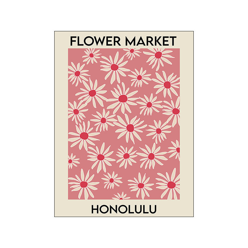 HKM-124115 American Flower Abstract Canvas Decorative Painting – Micro Spray Art on Canvas